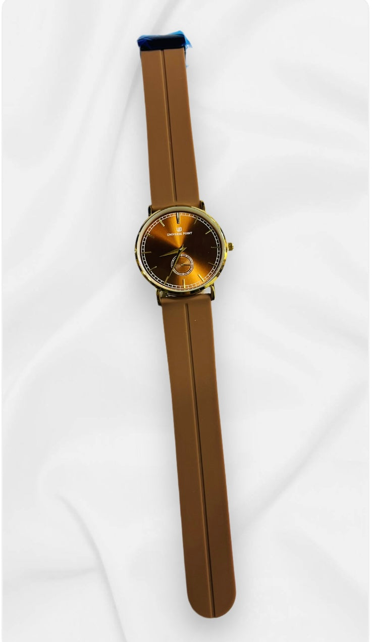 Men's Premium Silicon Band Watches with Leather Wrist Band