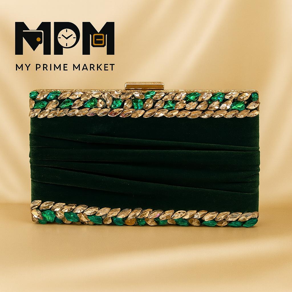 Velvet Crystal Clutch