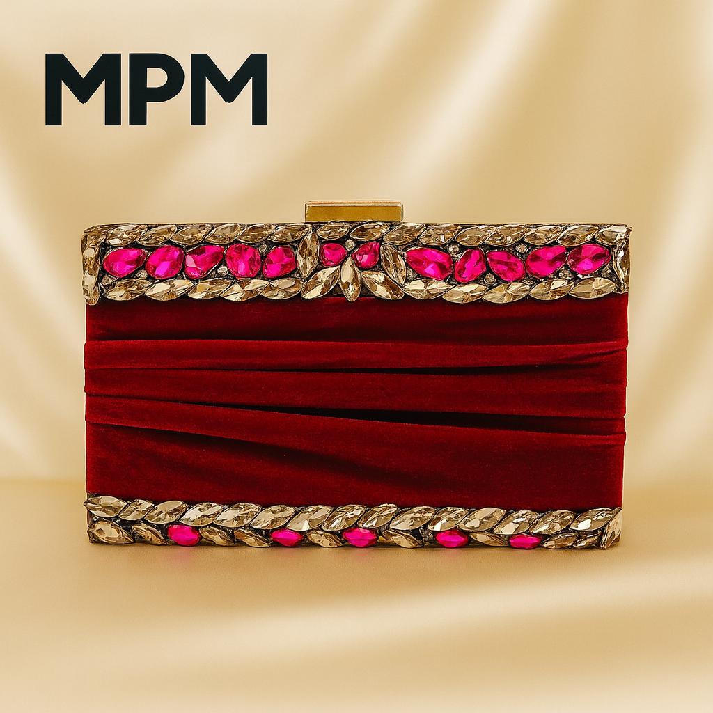 Velvet Crystal Clutch