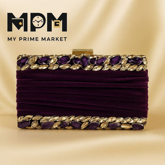 Velvet Crystal Clutch