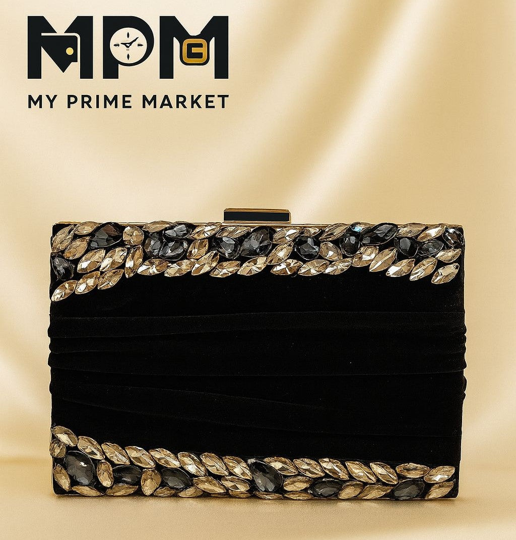 Velvet Crystal Clutch