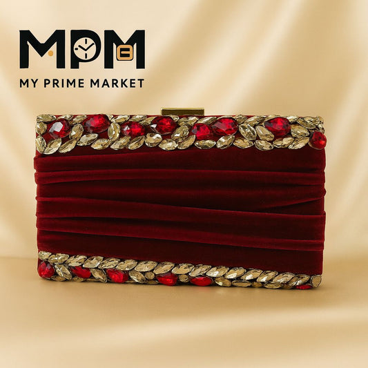 Velvet Crystal Clutch