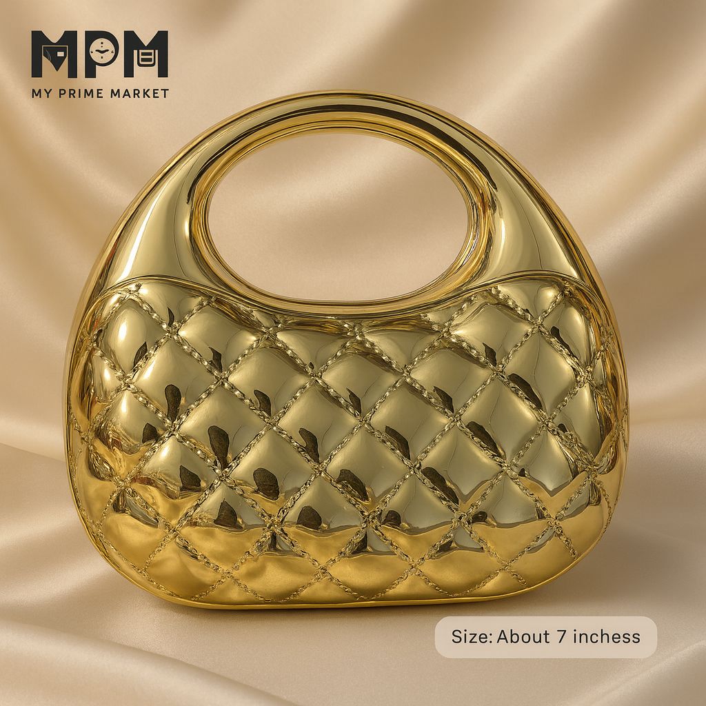 Quilted Metal Clutch