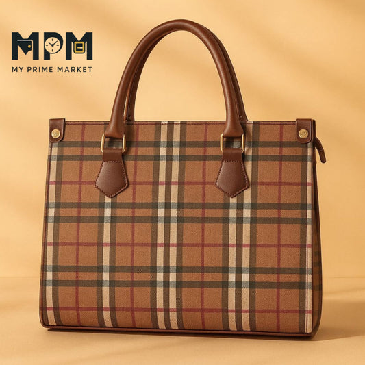 Classic Grid Tote Bag