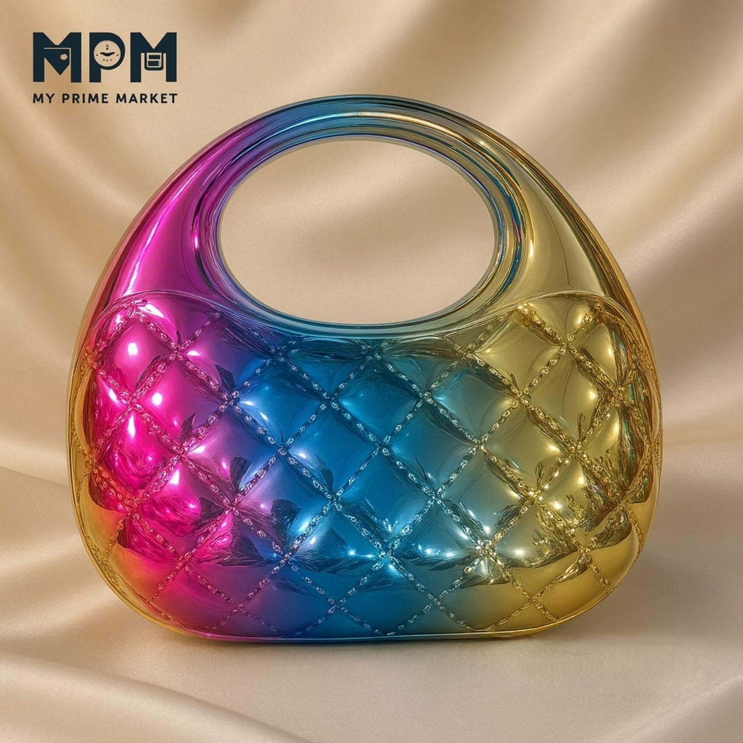 Quilted Metal Clutch