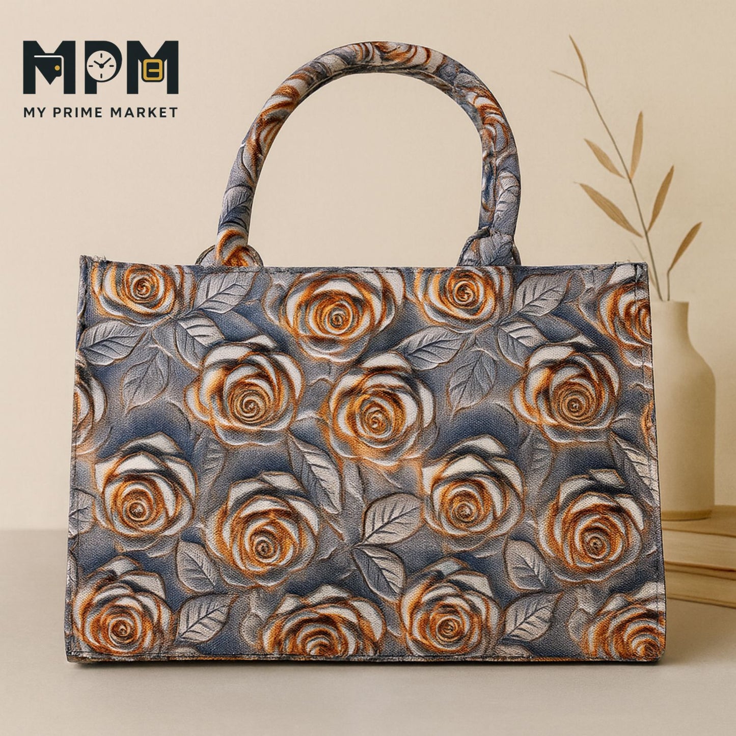 Golden Rose Canvas Tote