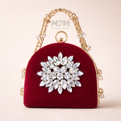 Velvet Flower Clutch