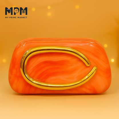 Marble Curve Clutch