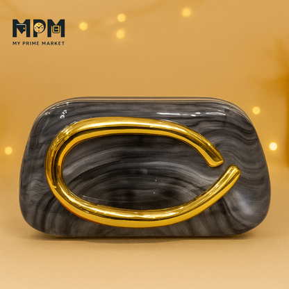 Marble Curve Clutch