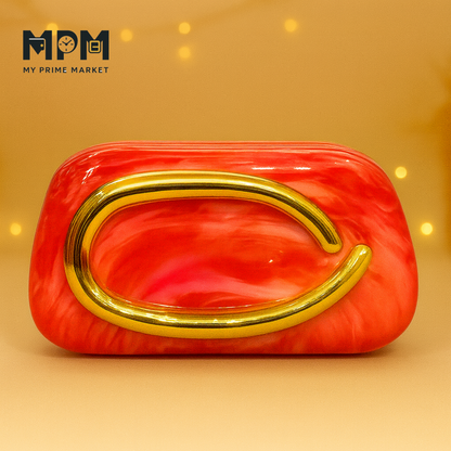 Marble Curve Clutch