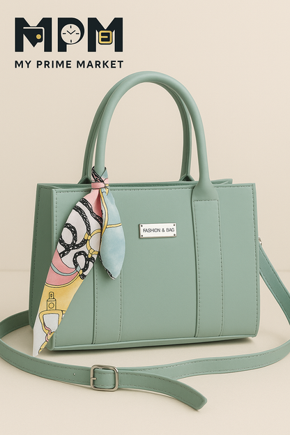 Chic Handbag with Scarf (Medium Size)