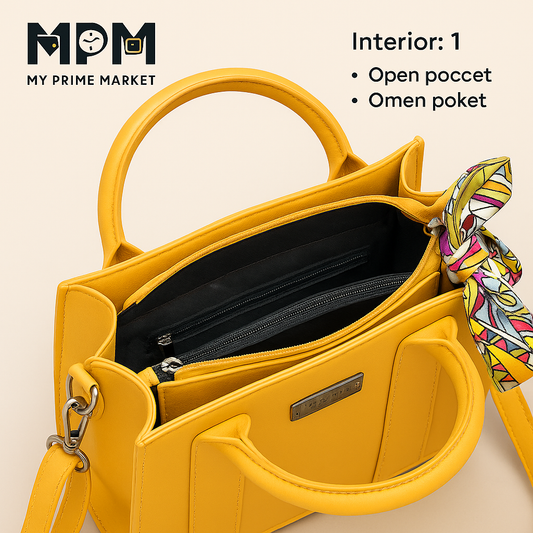 Chic Handbag with Scarf (Medium Size)