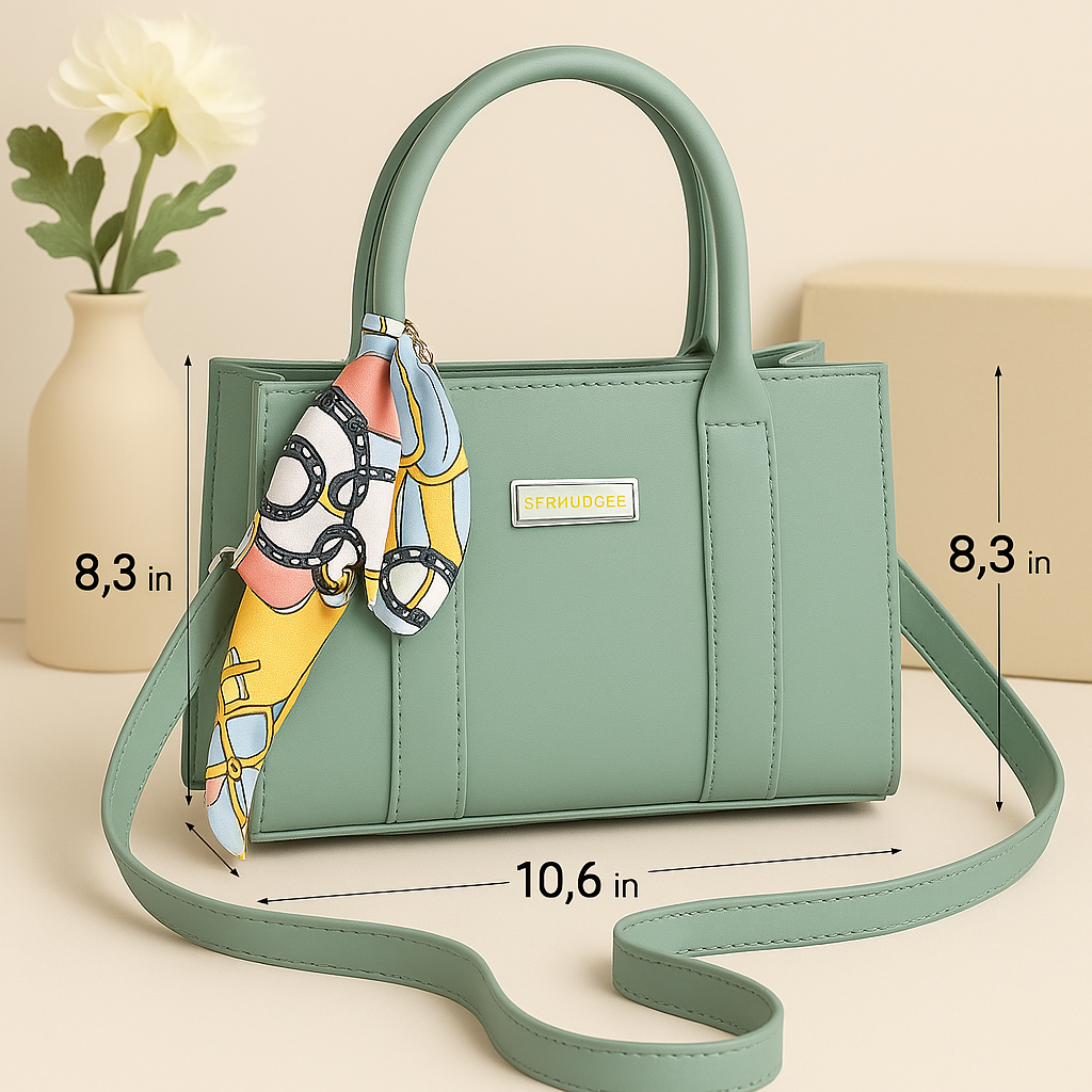 Chic Handbag with Scarf (Medium Size)