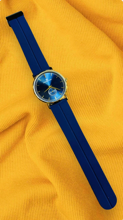 Men's Premium Silicon Band Watches with Leather Wrist Band