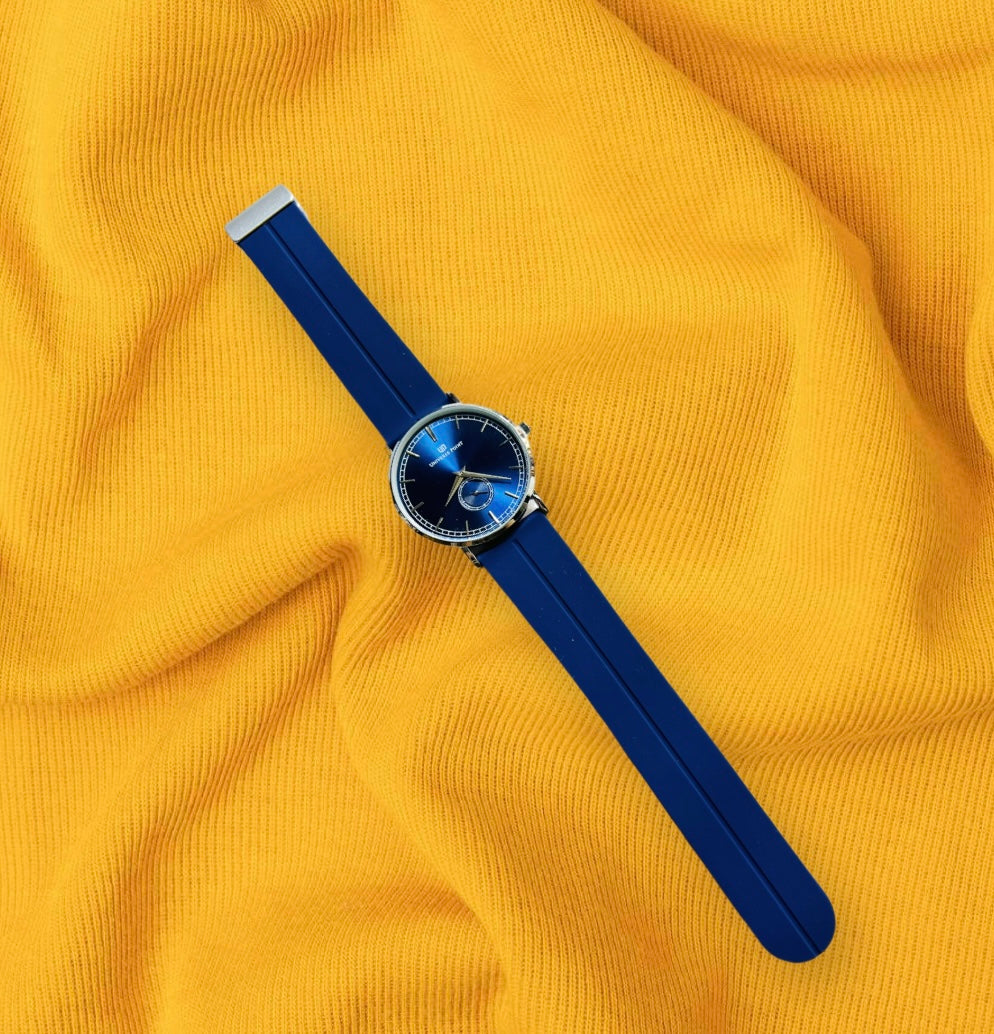 Men's Premium Silicon Band Watches with Leather Wrist Band
