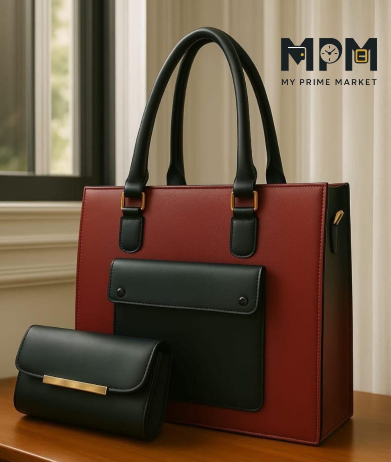 Two-Tone Tote Bag Set