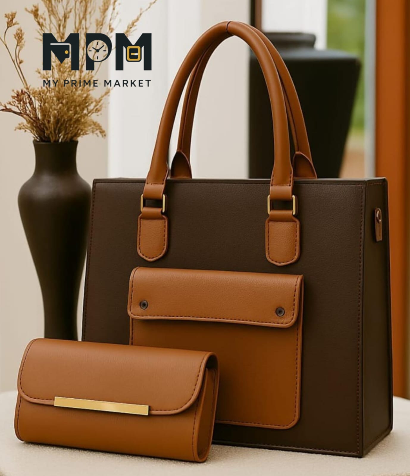 Two-Tone Tote Bag Set