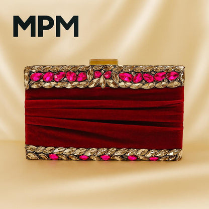 Velvet Crystal Clutch