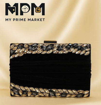 Velvet Crystal Clutch