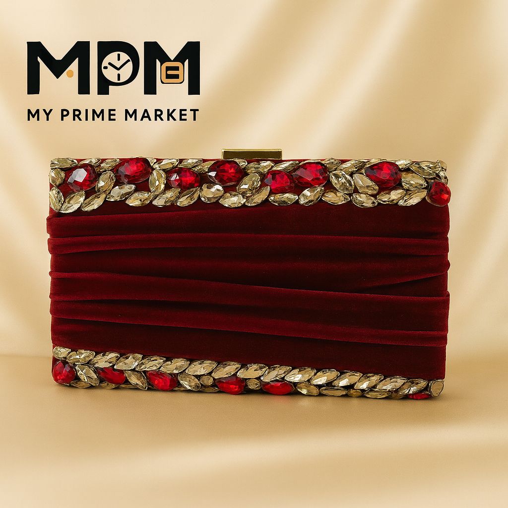 Velvet Crystal Clutch