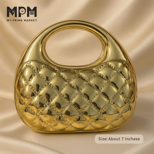 Quilted Metal Clutch