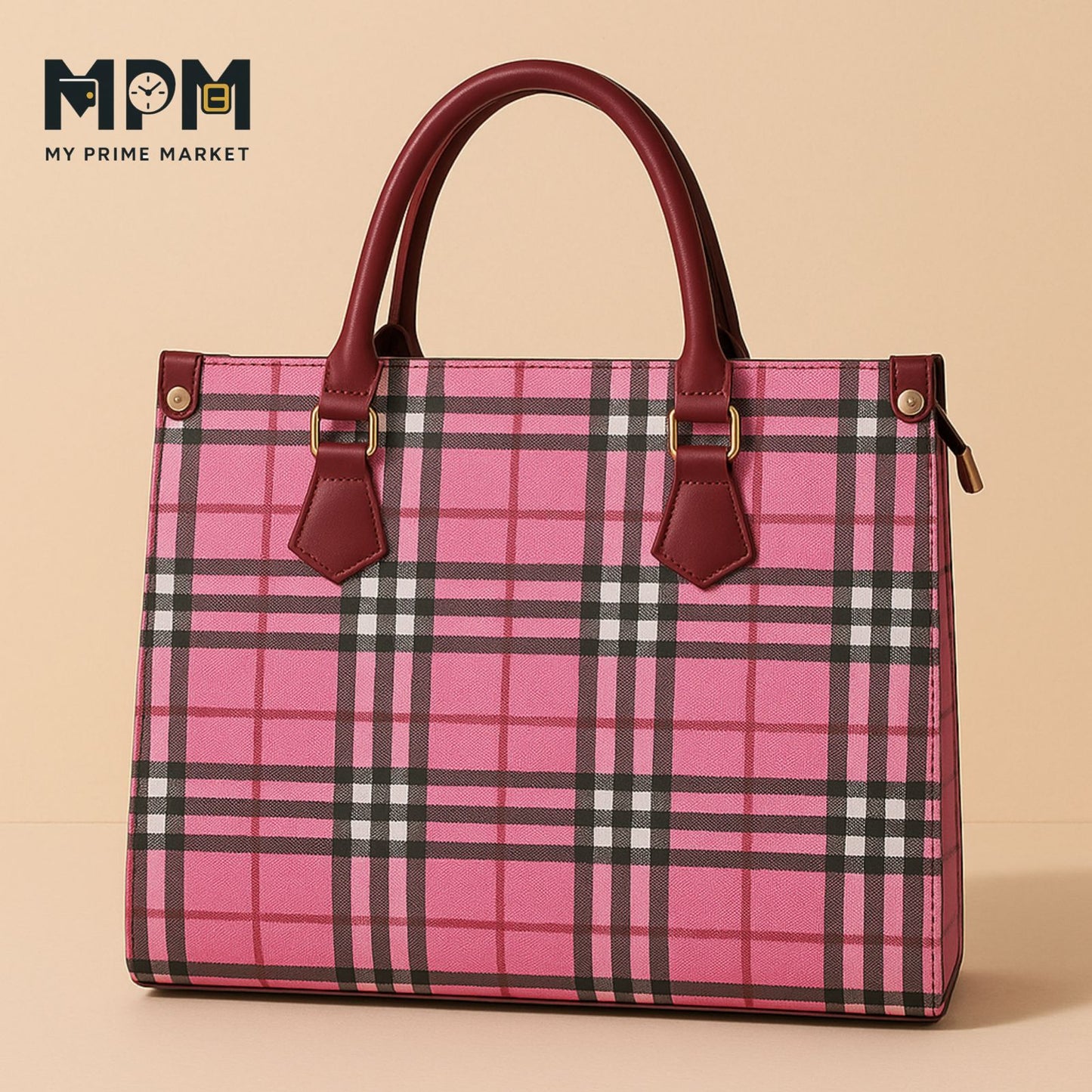 Classic Grid Tote Bag