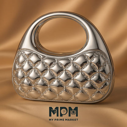 Quilted Metal Clutch